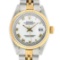 Rolex Ladies 2 Tone Yellow Gold & Stainless Steel White Roman 26MM Oyster Perpet