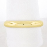 Unisex Classic 14k Yellow Gold Plain Dome Polished Stackable Wedding Band Ring
