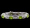 Crayola 20.00 ctw Peridot and White Sapphire Bracelet -.925 Silver