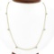 NEW 14K Gold 1.14 ctw Bezel Station Princess Diamond by the Yard Chain Necklace