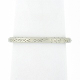 Antique Art Deco Tiffany & Co. Platinum Engraved Work Eternity Wedding Band Ring