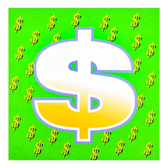 Dollar Sign (Green Bold) by Steve Kaufman (1960-2010)