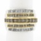 14k TT Gold 3.90 ctw Fancy Brown & White Diamond Channel Set 5 Row Wide Band Rin
