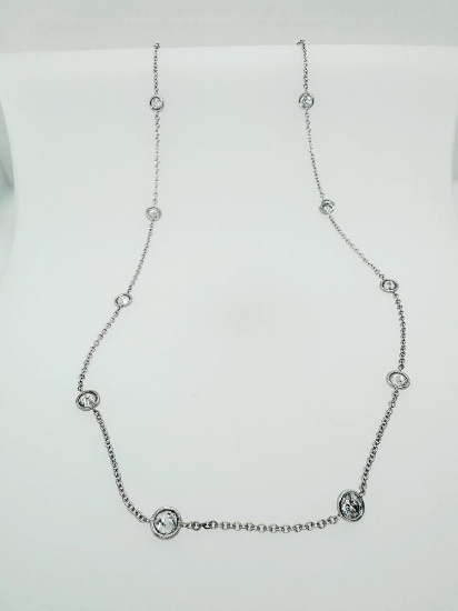 2.99 ctw "Diamonds by the Yard" Diamond Necklace - 18K White Gold