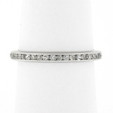 Antique Art Deco Platinum Channel Single Cut Diamond Eternity Wedding Band Ring