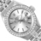 Rolex Ladies Stainless Steel Silver Index Diamond Bezel Date Wristwatch