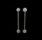 14KT White Gold 0.89 ctw Diamond Earrings