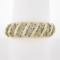 10k Yellow Gold 0.84 ctw Fancy Light Champagne Round Diamond Scalloped Band Ring