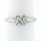 Antique Art Deco Platinum.80 ctw European Diamond Engraved Scroll Engagement Rin