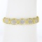 Estate 14k Yellow Gold 2.65 ctw Round Pave Diamond Figure X Hinged Bangle Bracel