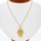 14k Yellow Gold 0.25 ctw Diamond Freeform Nugget Pendant w/ 18