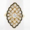 Vintage 14k Yellow Gold 1.12 ctw Round Diamond Black Enamel Navette Marquise Rin
