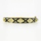 Vintage 14k Gold .18 ctw Diamond Black Enamel Engraved Hinged Open Bangle Bracel