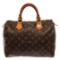 Louis Vuitton Brown Monogram Canvas Leather Speedy 30 Satchel Bag
