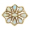 Vintage 14k Yellow Gold Oval Cabochon Opal Twisted Wire Open Brooch Pin Pendant