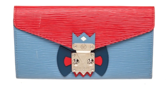 Louis Vuitton Red Blue Leather Tribal wallet