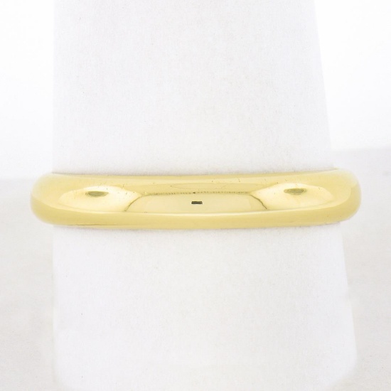 Unisex Classic 14k Yellow Gold Plain Dome Polished Stackable Wedding Band Ring
