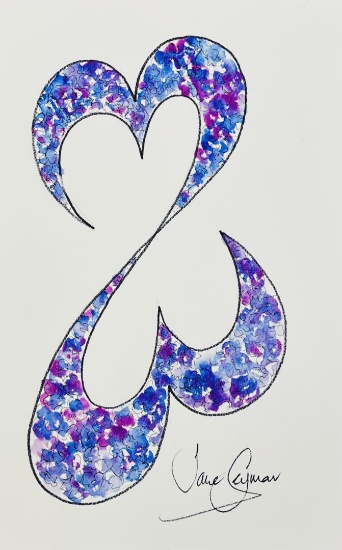 Jane SEYMOUR: Open Heart Icon XCII. with Purple Flowers