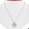 10k White Gold 0.25 ctw Dual Channel Princess Cut Diamond Open Heart Pendant Nec