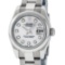 Rolex Ladies Quickset Stainless Steel White Diamond Datejust With Oyster Band Wr