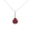 Fashion Pear Shaped Ruby & Diamond Pendant and Chain
