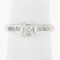 Vintage 14k White Gold 0.24 ctw Illusion Set Round Diamond Engagement Promise Ri
