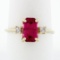 Vintage 14k Gold 2.20 ctw Emerald Pink Tourmaline Ring w/ Round Diamond Accents