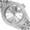 Rolex Ladies Stainless Steel Silver Index Diamond Bezel Date Watch With Rolex Bo