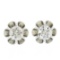 NEW 14K White Gold 0.76 ctw European Diamond Buttercup Prong Flower Stud Earring