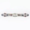 Antique Victorian 14k Gold & Platinum GIA Old Sapphire Ruby Diamond Long Bar Pin