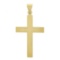 Vintage 14K Yellow Gold Grooved w/ Polished Finish Center Simple Cross Pendant