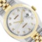 Rolex Mens Two Tone Sapphire Quickset Silver Jubilee Diamond Dial Datejust With