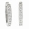 NEW Classic 14k White Gold .20 ctw Pave Diamond 12.2mm Petite Huggie Hoop Earrin