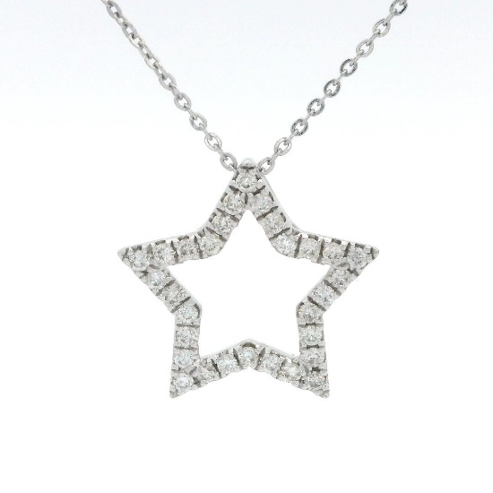 14kt WG Star Pendant with chain