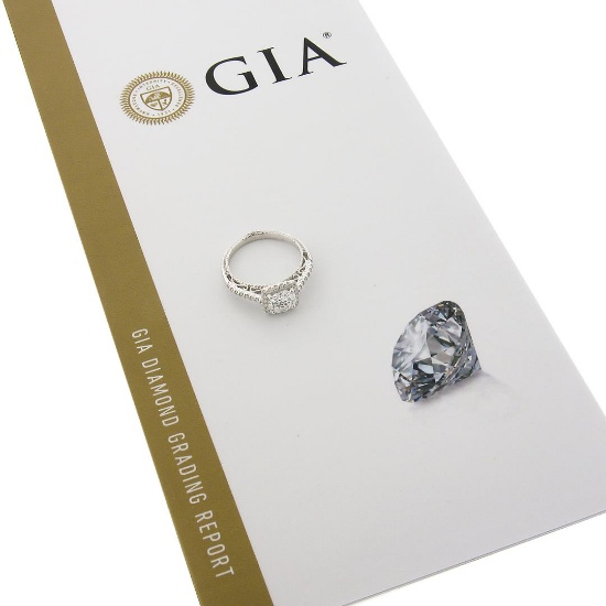 Verragio 18k White Gold 1.43 ctw GIA Round Brilliant Cut Diamond Engagement Ring