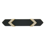 Vintage 14k Gold Black Onyx Bar Pin Brooch Accented w/ 0.42 ctw Diamond 2 Arrows