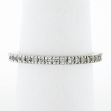 14k White Gold 0.55 ctw Prong Round Diamond Thin Stack Wedding Eternity Band Rin