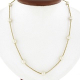 14k Gold Long White Pearl by the Yard 24