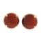 Vintage 14K Gold 8.3mm Round Cabochon Natural Copper Color Stone Stud Earrings