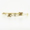 Vintage 14K Yellow Gold 0.52 ctw Diamond Garnet Pearl Hinged Open Bangle Bracele
