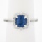 NEW Platinum 1.89 ctw GIA NO HEAT Cushion Blue Spinel Brilliant Diamond Halo Rin