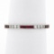 18k White Gold 0.70 ctw Square Ruby & Round Diamond Milgrain Eternity Band Ring