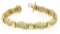 14K Yellow White Gold 1.50 ctw Round Pave Set Diamonds Wavy Bracelet