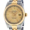 Rolex Mens 2 Tone Yellow Gold And Steel Champagne Tapestry Index 36MM Datejust W