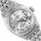 Rolex Ladies Stainless Steel Silver Roman 18K White Gold Fluted Bezel Datejust