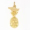 Crea 14k Gold Detailed Textured Diamond Cut 3D Pineapple Hawaii Charm Pendant