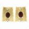 18k Gold Oval Cabochon Ruby & Diamond Twisted Wire Dual Finish Clip On Earrings