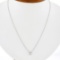 NEW 14k White Gold 0.48 ctw Princess Cut Prong Diamond Solitaire Pendant Necklac