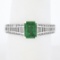 14K White Gold 1.71 ctw Emerald Cut Emerald Solitaire w/ Diamond Accents Ring