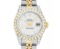 Rolex Ladies Quickset 2T 18K & Steel Silver Index Dial Diamond Lugs 26MM Wristwa